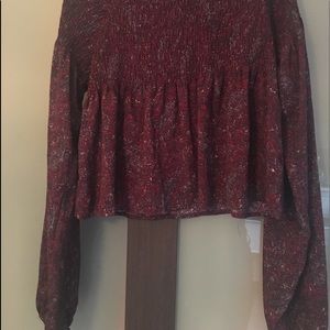 Purple Long Sleeve Crop Top